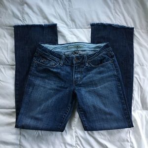 Joe's dark denim jeans, wide leg.